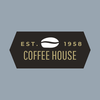 Logotipo de café con grano de café - Venta al detalle Logotipo