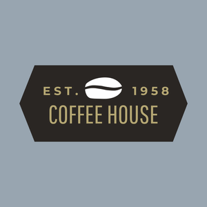 Coffee logo with a coffee bean - Vendita al dettaglio