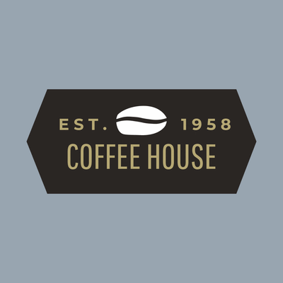 Coffee logo with a coffee bean - Alimentos & Bebidas