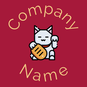 Maneki neko logo on a Cardinal background - Abstrait