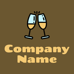 Champagne glass logo on a Horses Neck background - Entretenimento & Artes
