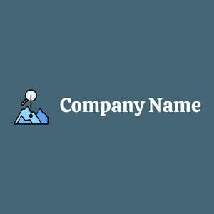 Mountain range logo on a Bismark background - Bau & Werkzeuge