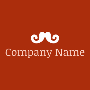 Mustache logo on a Rust background - Moda & Belleza