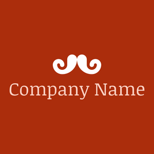 Mustache logo on a Rust background - Moda & Bellezza