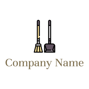Broom logo on a White background - Limpieza & Mantenimiento
