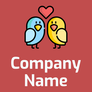 Love bird logo on a Sunset background - Partnervermittlung