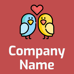 Love bird logo on a Sunset background - Computer