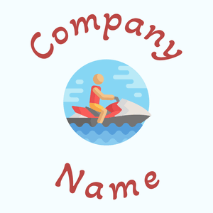 Jet ski logo on a Azure background - Auto & Voertuig