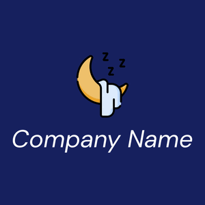 Sleeping logo on a Midnight Blue background - Abstracto