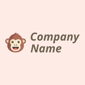Smiling Monkey logo on a Misty Rose background - Tiere & Haustiere