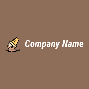 Ice cream logo on a Beaver background - Abstrato
