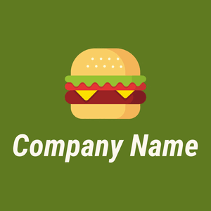 Burger logo on a Green background - Cibo & Bevande