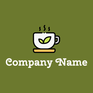 Herbal tea logo on a Rain Forest background - Floral