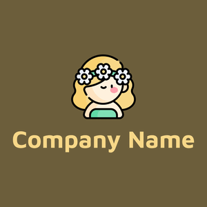 Nymph logo on a Yellow Metal background - Abstrato