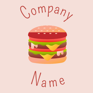 Burger logo on a beige background - Cibo & Bevande