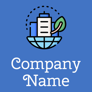 Corporate logo on a Curious Blue background - Business & Consulting