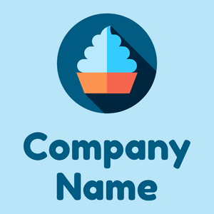 Frozen yogurt logo on a Pale Cornflower Blue background - Cibo & Bevande