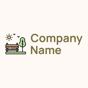 Garden logo on a Seashell background - Abstracto