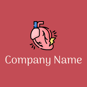 Heart attack logo on a red background - Médicale & Pharmaceutique