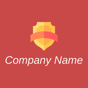 Shield logo on a Dark Coral background - Abstrait