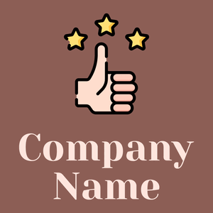Thumbs up logo on a Rose Taupe background - Negócios & Consultoria