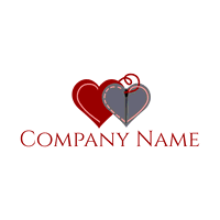 Logotipo corazón y puntadas - Citas Logotipo