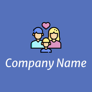 Family logo on a Havelock Blue background - Abstracto