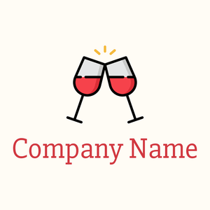 Wine glasses logo on a Floral White background - Agricultura