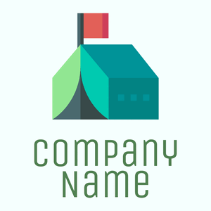 Tent logo on a blue background - Juegos & Entretenimiento