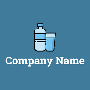 Pale Cornflower Blue Water bottle on a Hippie Blue background - Cibo & Bevande