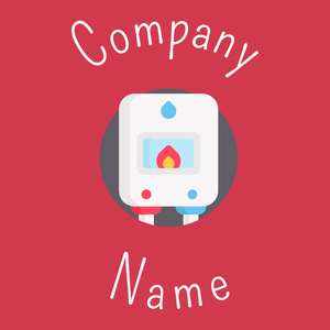 Water heater logo on a Brick Red background - Pulizia & Manutenzione