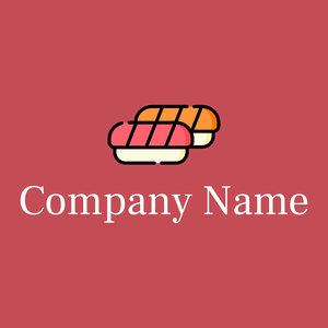 Sushi logo on a Fuzzy Wuzzy Brown background - Comida & Bebida