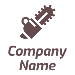 Brown Chainsaw logo on a White background - Bau & Werkzeuge