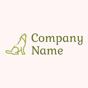 Outlined Wolf logo on a Snow background - Animales & Animales de compañía
