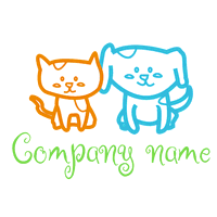 Logotipo de perro y gato - Educación Logotipo