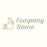 Outlined Olive oil logo on a Floral White background - Agricultura