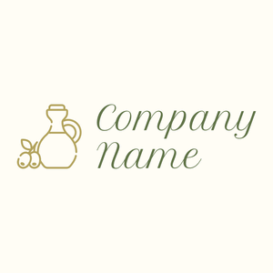 Outlined Olive oil logo on a Floral White background - Agricultura