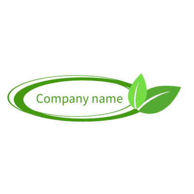 Logotipo de hojas y círculo oval - Medio ambiente & Ecología Logotipo