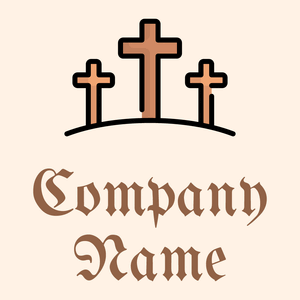 Cross logo on a Seashell background - Religión