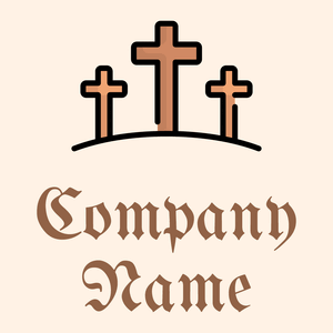 Cross logo on a Seashell background - Religion