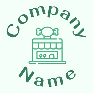 Candy shop logo on a green background - Abstrait