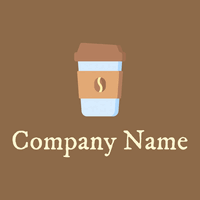 Coffee cup logo on a Dark Tan background - Cibo & Bevande