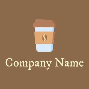 Coffee cup logo on a Dark Tan background - Cibo & Bevande