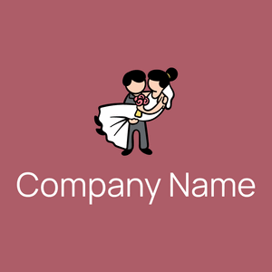 Wedding couple logo on a Coral Tree background - Abstracto