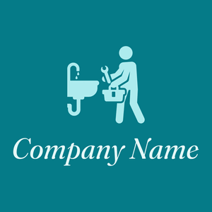 Plumber logo on a Teal background - Negócios & Consultoria