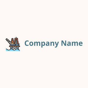 Oil rig logo on a Seashell background - Abstracto