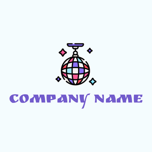 Disco ball logo on a Azure background - Abstrakt