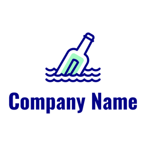 Message in a bottle logo on a White background - Comunicaciones