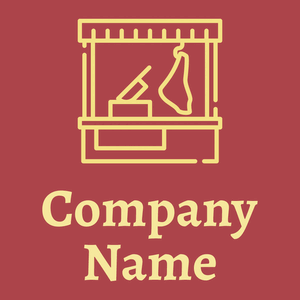 Butcher shop logo on a red background - Food & Drink
