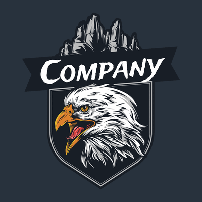screaming eagle with mountain logo - Dieren/huisdieren